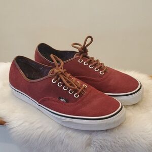 Vans Authentic Men's Off The Wall Burgundy Canvas Sneakers